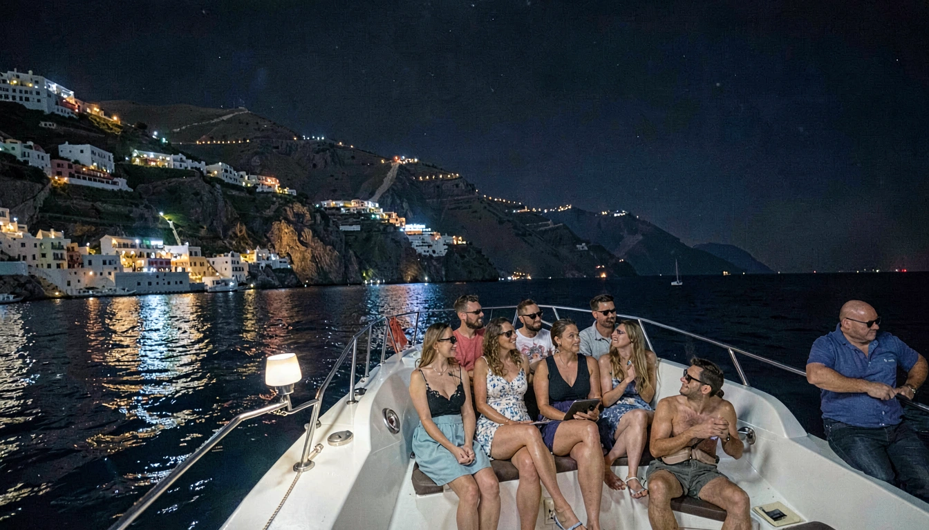 Tour de Barco Noturno em Santorini - foto 3