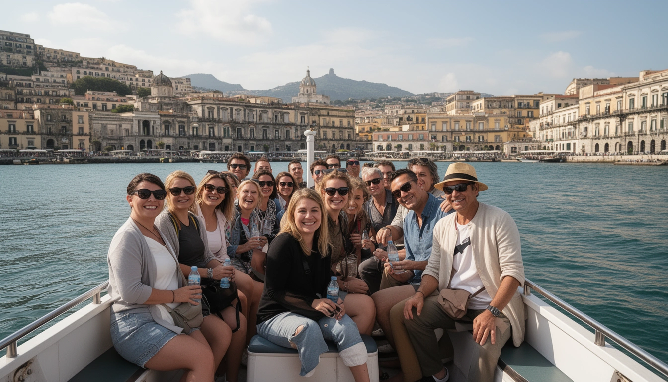Tour de Barco Noturno em Nápoles